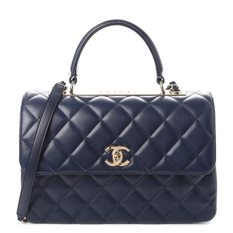 chanel navy blue bags|Chanel blue flap bag.